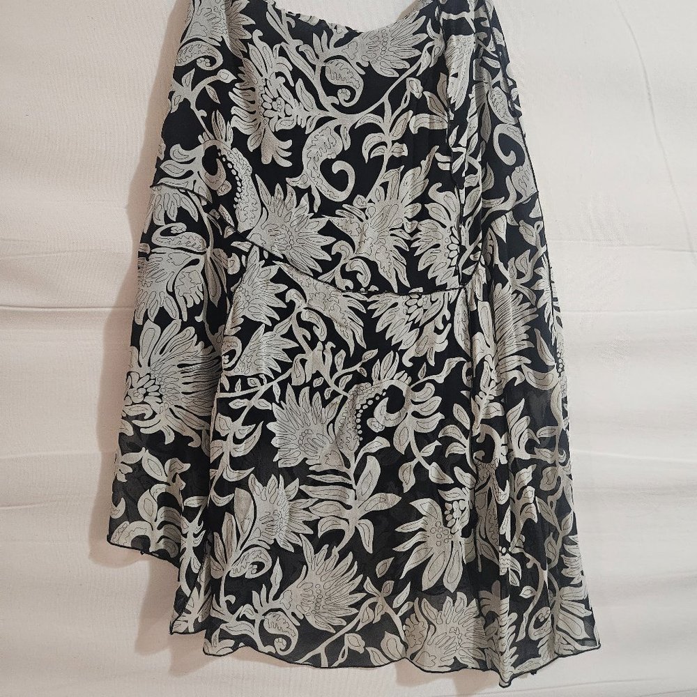 DStudio Black & White Silk Skirt